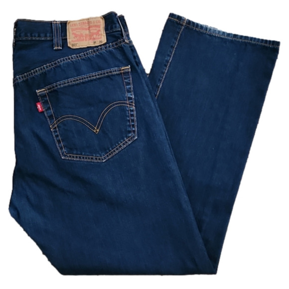 Levi's Blue 501 Button-Fly Denim Straight Leg Jeans - Picture 2 of 9